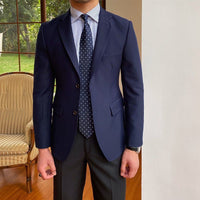 Single Row Navy Blue Suit