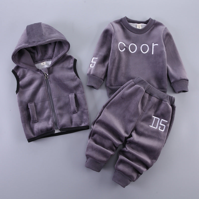 Kids Cotton Casual Three Piece Set Regular Fit Outfit