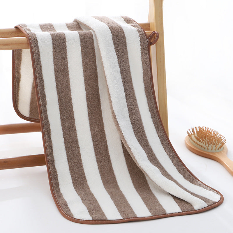 Hanging Warp Knitted Coral Fleece Soft Absorbent Narrow Strip High-density Wrapping Comfortable Towel
