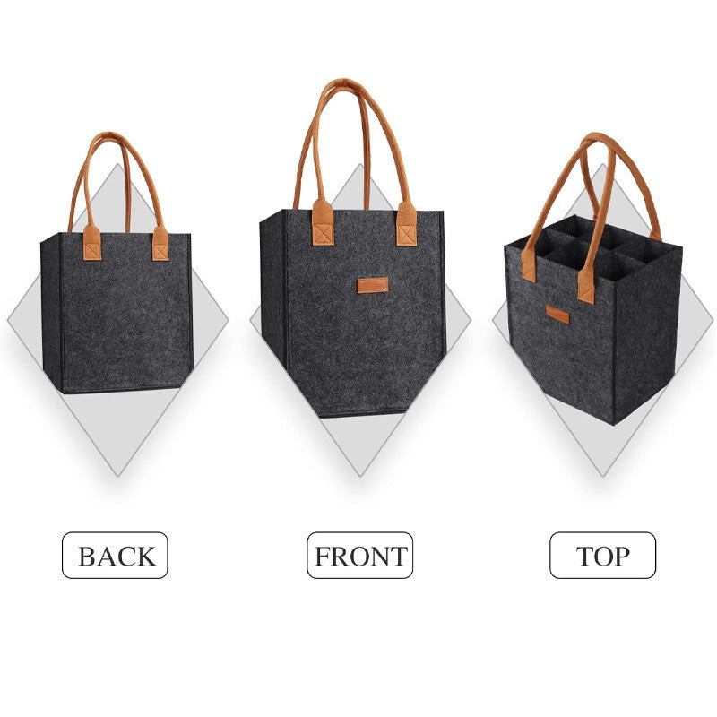 Felt Red Wine Gift Bag Storage Tote