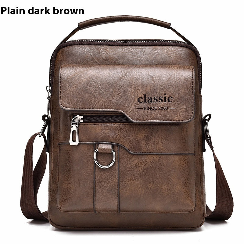 Mens Retro PU Leather Messenger Bag Crossbody Flap Backpack