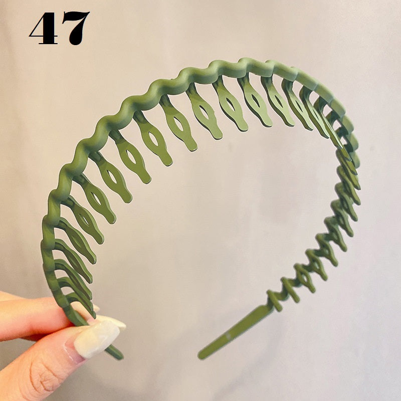 Simple Serrated Non-slip Solid Color Hair Headband
