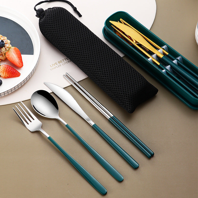 304 Stainless Steel Flatware Set With Case For Camping