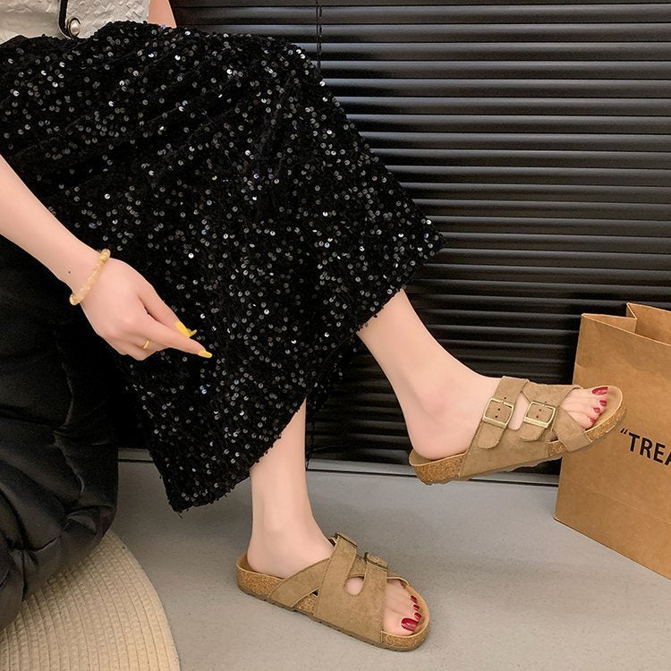 Women's Soft Leather Platform Slippers
