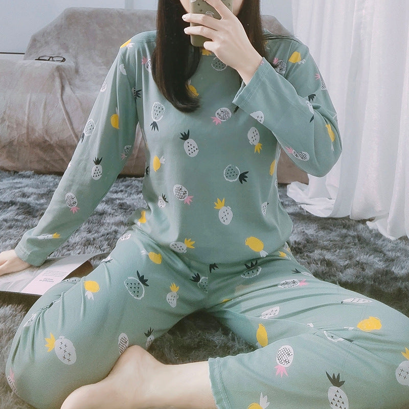 Long-sleeved pants suit pajamas ladies Casual home set