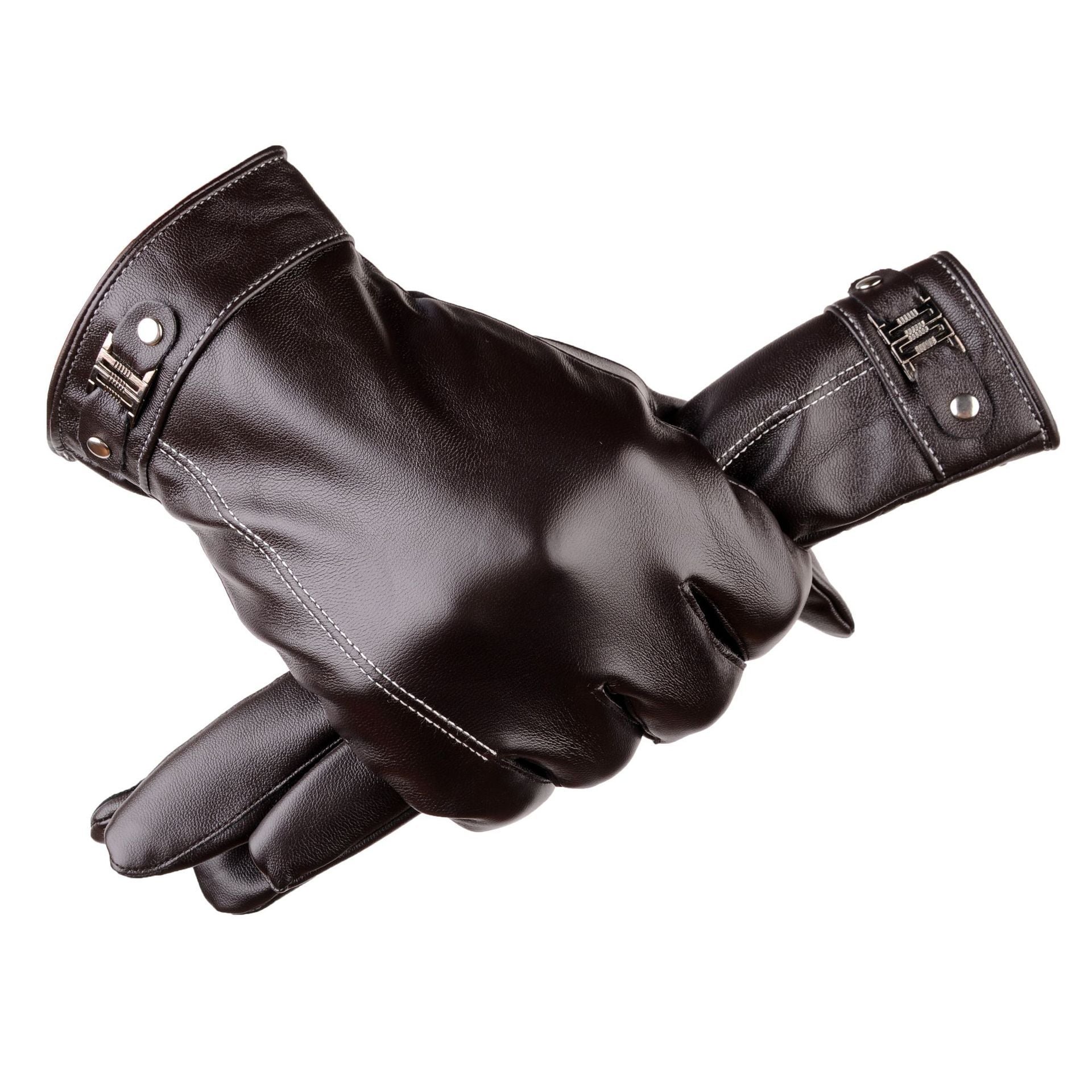 PU Leather Winter Gloves – Warm & Stylish Finger Design