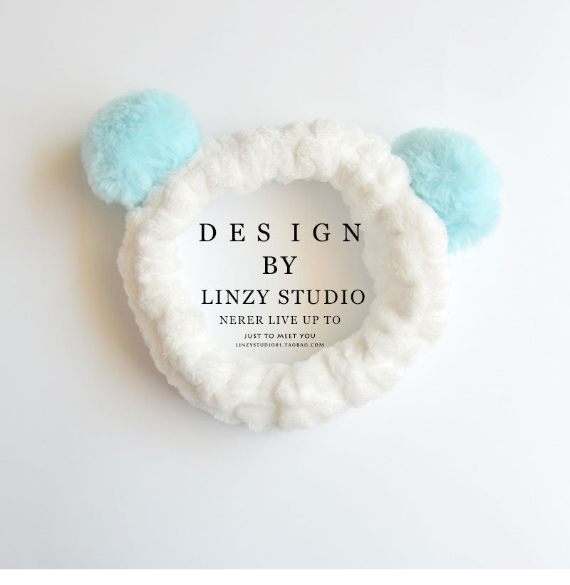 Cute Panda Ear Fleece Headband – Soft Makeup & Skincare Hair Wrap