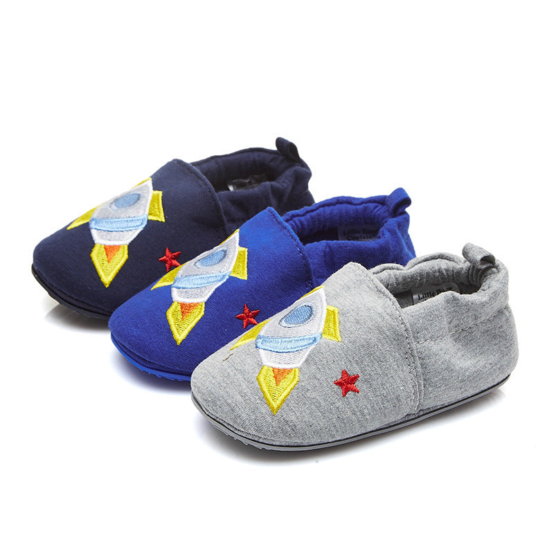 Unisex Cartoon Soft Sole Baby Shoes Cotton Canvas Style