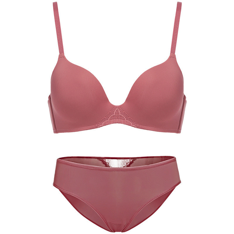 Women’s Seamless Satin ‘Ice Silk’ Underwear Set – Glossy Finish