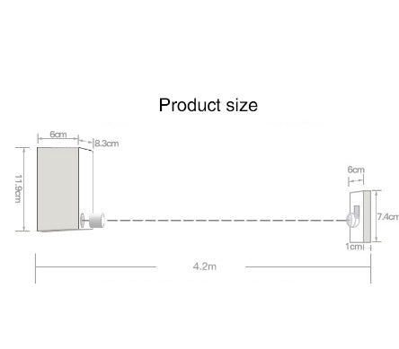 4.2m Retractable Stainless Steel Clothesline Rope – Indoor & Outdoor Clothes Dryer