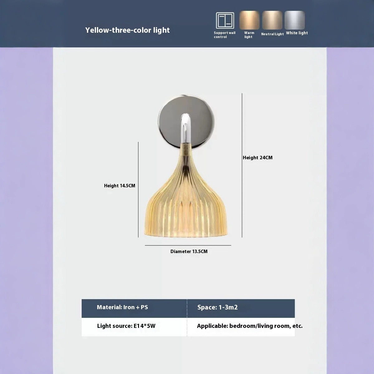 Mid-ancient Cream Style Acrylic Nordic Background Wall Corridor Aisle Balcony Study And Bedroom Bedside Ambience Light