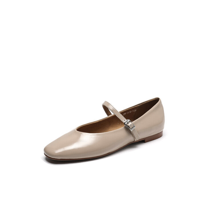 Women's Round Toe Shallow Mouth Flat Bottom Mary Jane Shoes
