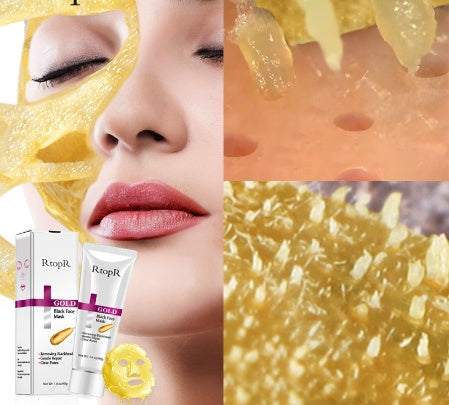 Gold and Black Peel Off Face Mask for Deep Cleansing and Glow