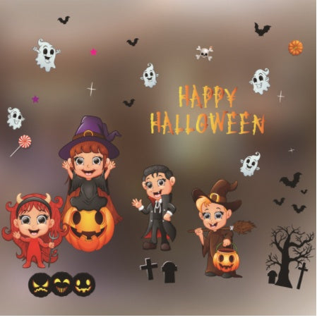 Halloween Color Static Stickers – Removable Window Clings for Party and Home Decorations