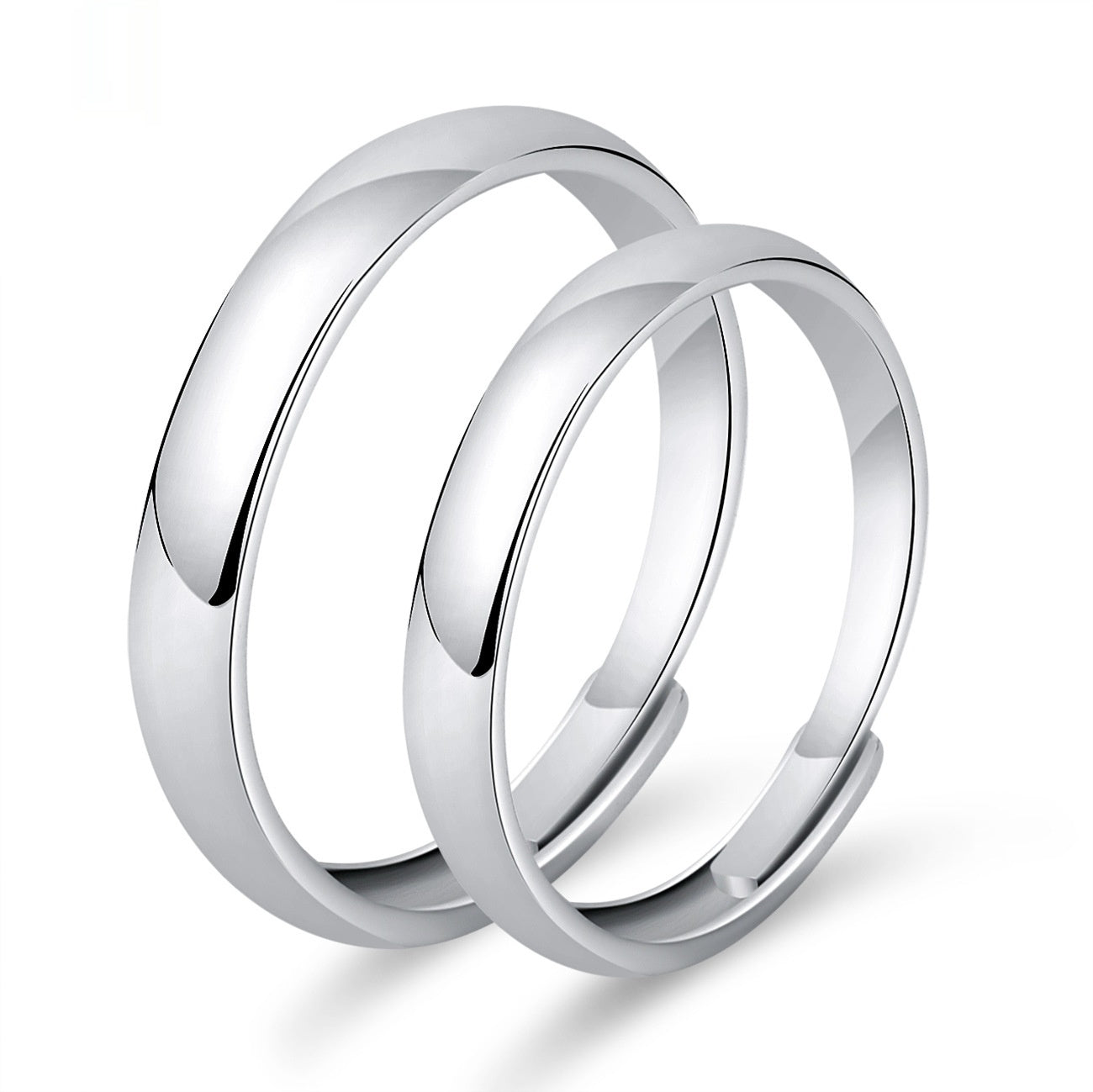 Elegant Crown-Shaped Moissanite Electroplated Copper Couple Rings Set