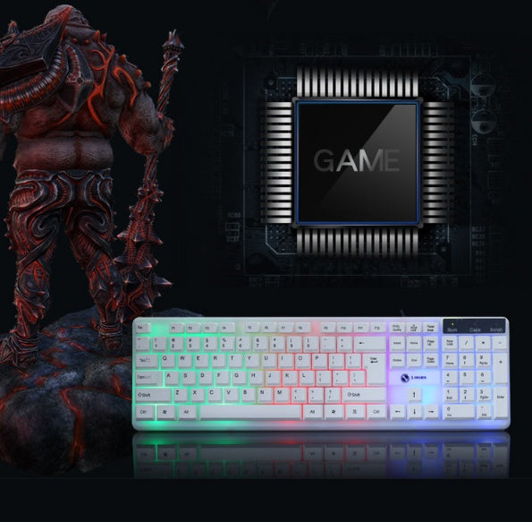 Backlit Keyboard & Mouse Combo – RGB Gaming Set, Adjustable DPI Mouse, Plug-and-Play USB