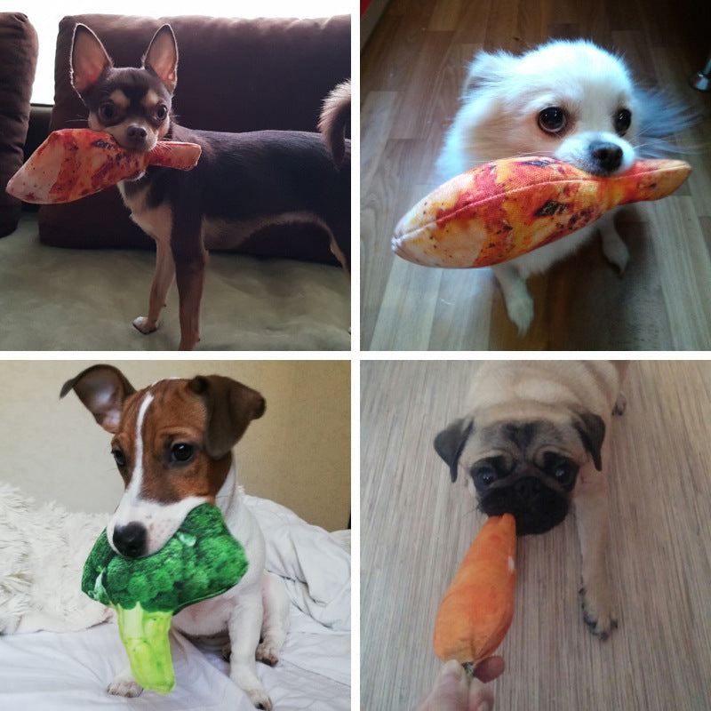 Squeaky Veggie & Drumstick Pet Chew Toy