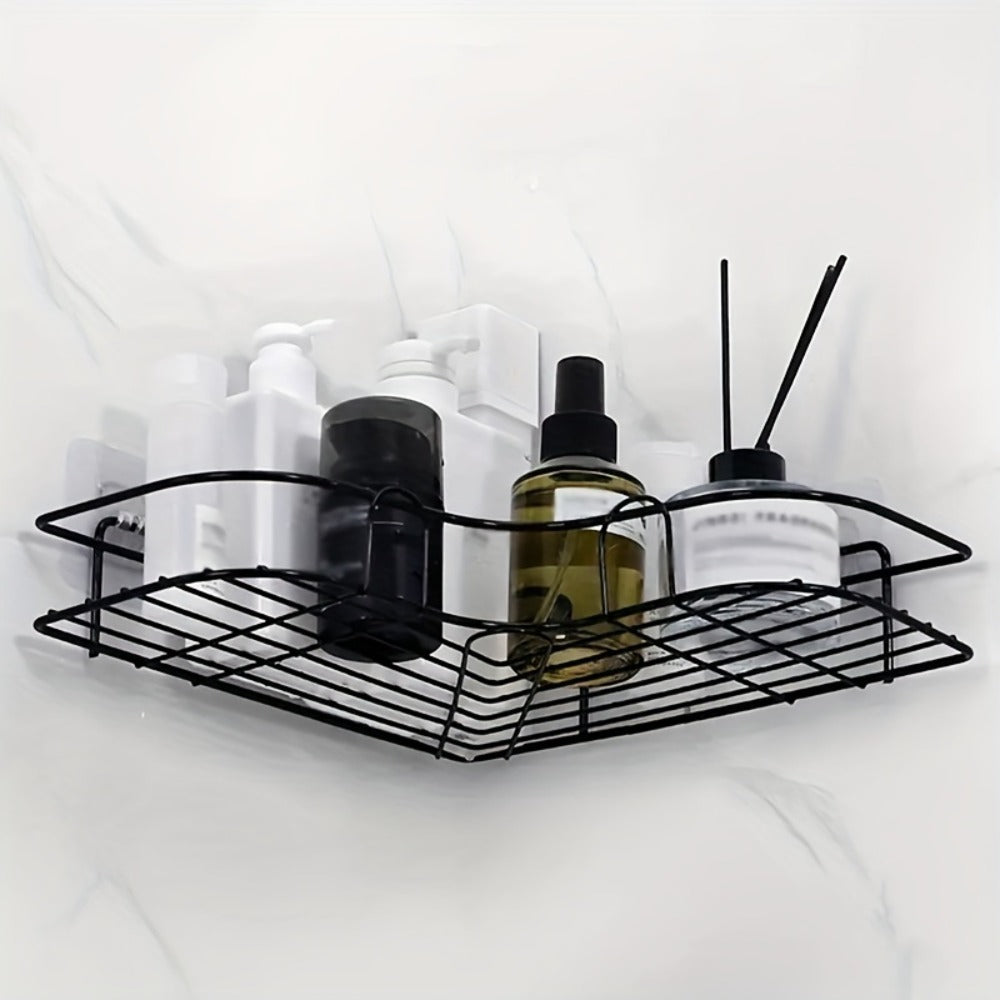 Wall-Mounted Bathroom Shelf – No-Punching Triangle Shower Caddy Storage Rack for Bathroom and Kitchen Accessories