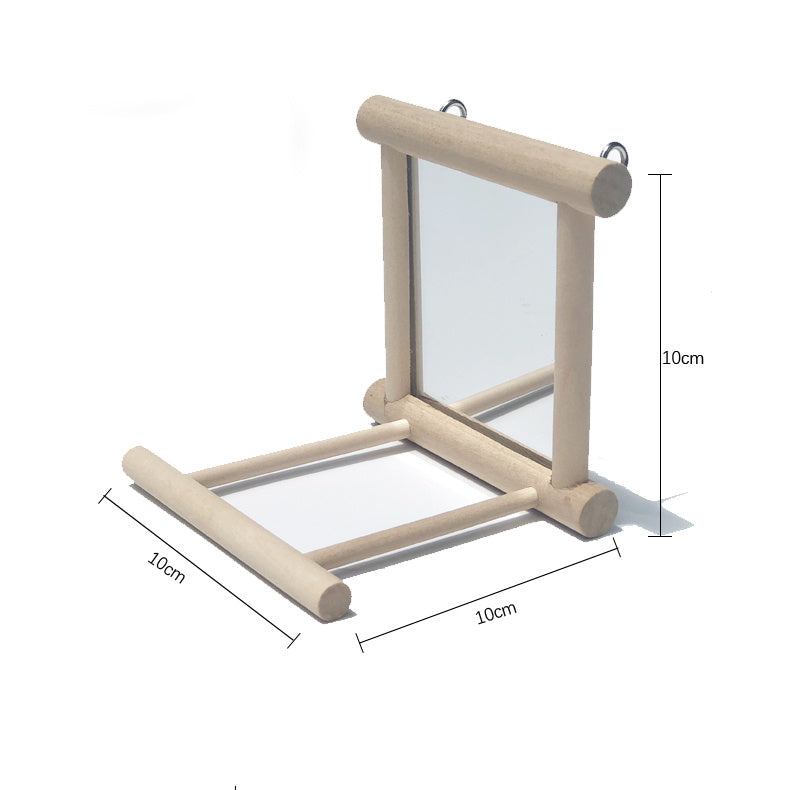Bird Stand with Mirror Perch Toy