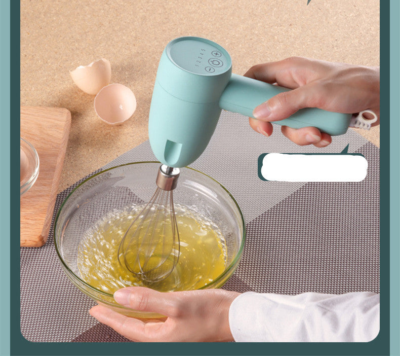 3-in-1 Wireless Electric Egg Beater – Handheld Kitchen Mixer with Whisk Attachments