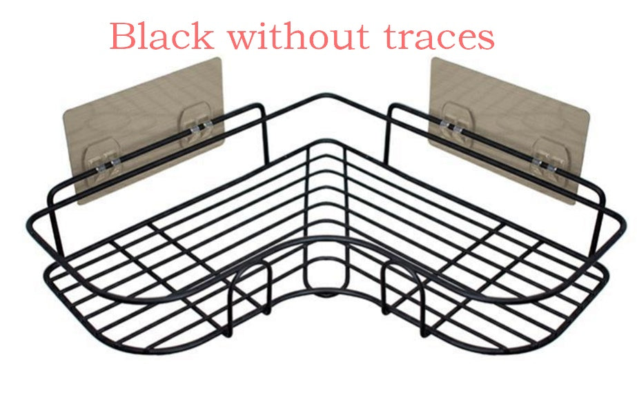 Punch-Free Wall-Mounted Bathroom Storage Rack – Kitchen Corner Shelf with Tripod