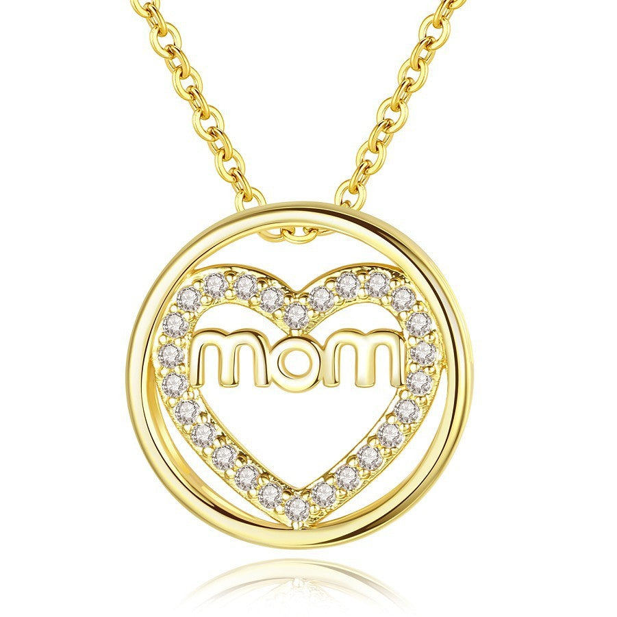 MOM Zircon Round Necklace