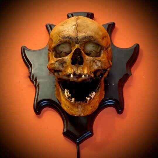 Retro Skeleton Wall Lamp – Halloween Haunted House Resin Light Decoration for Spooky Home and Party Supplies