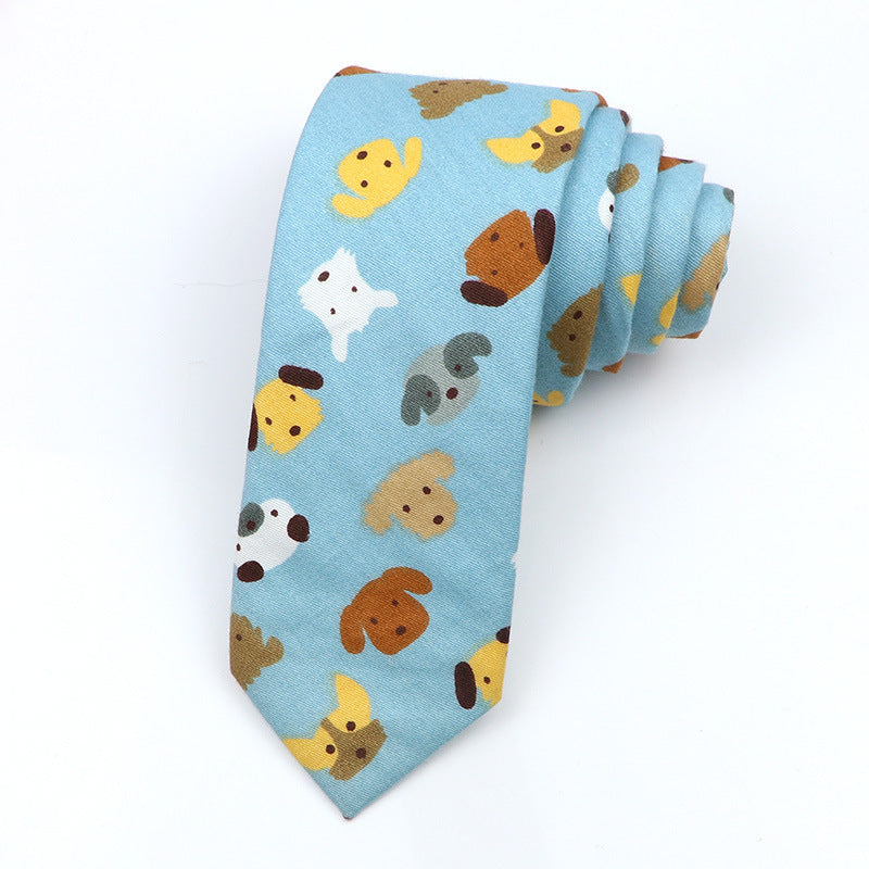 Cartoon Print Cotton Bow Tie – Casual Style