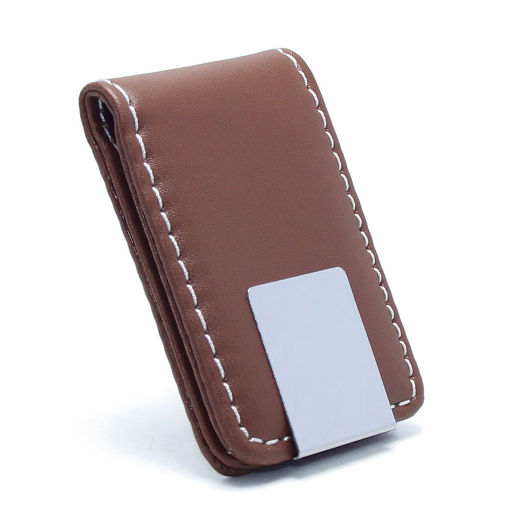 Unisex Slim PU Magnetic Banknote Clip Solid Color Matte