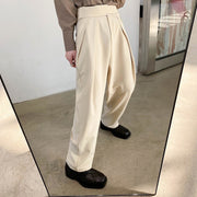 Men’s High Waist Straight Tube Harem Pants – Loose Casual Trousers
