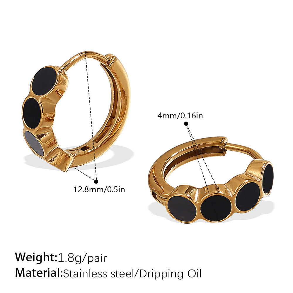 Fashion Simple Stainless Steel Rhinestone Earrings Refined Grace Advanced