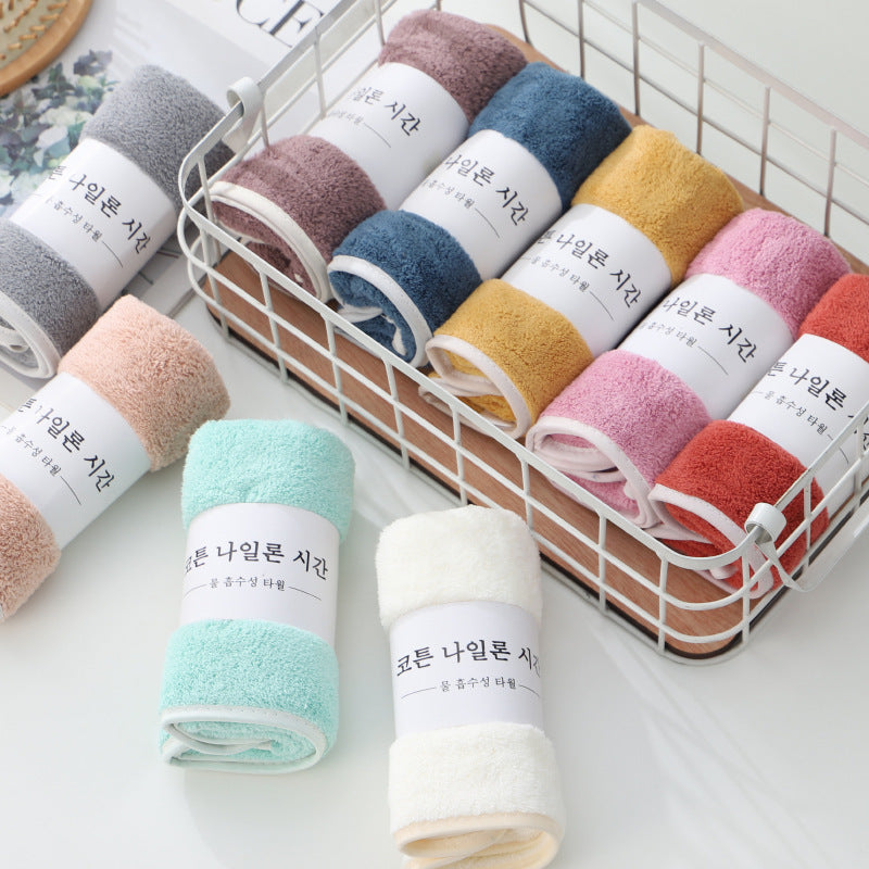 High-density Coral Fleece Thickened And Strongly Absorbent Face Towel