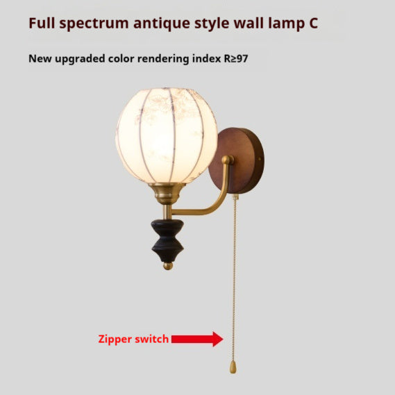 Mid-ancient Bedside Wall Lamp High-grade Zipper