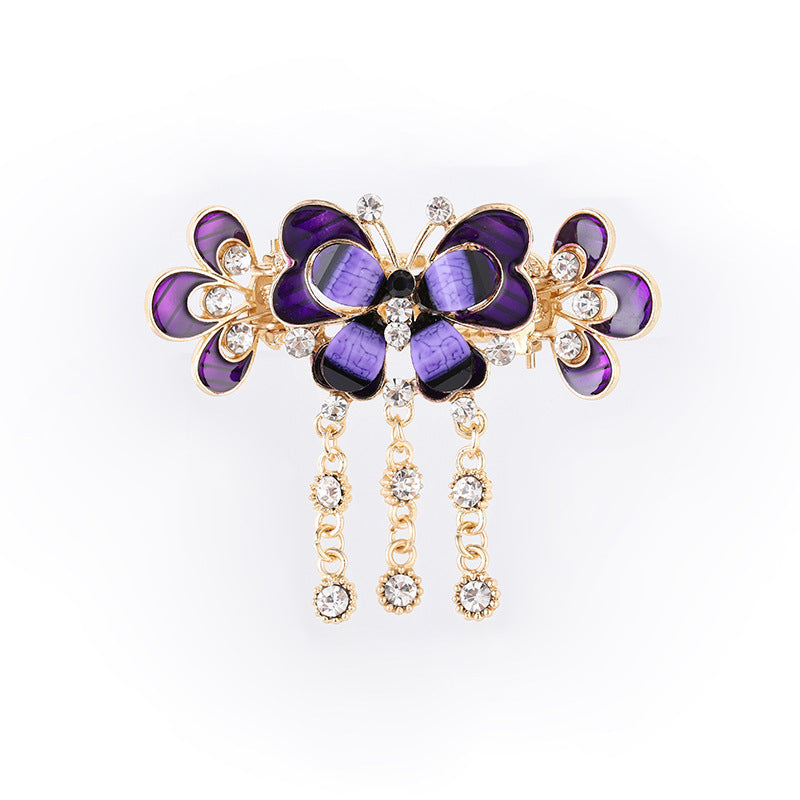 Vintage Plate Back Head Fringe Clip