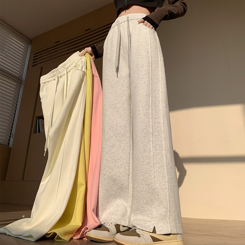 Women’s High-Waist Sweatpants – Long Thin Straight Loose Leisure Pants