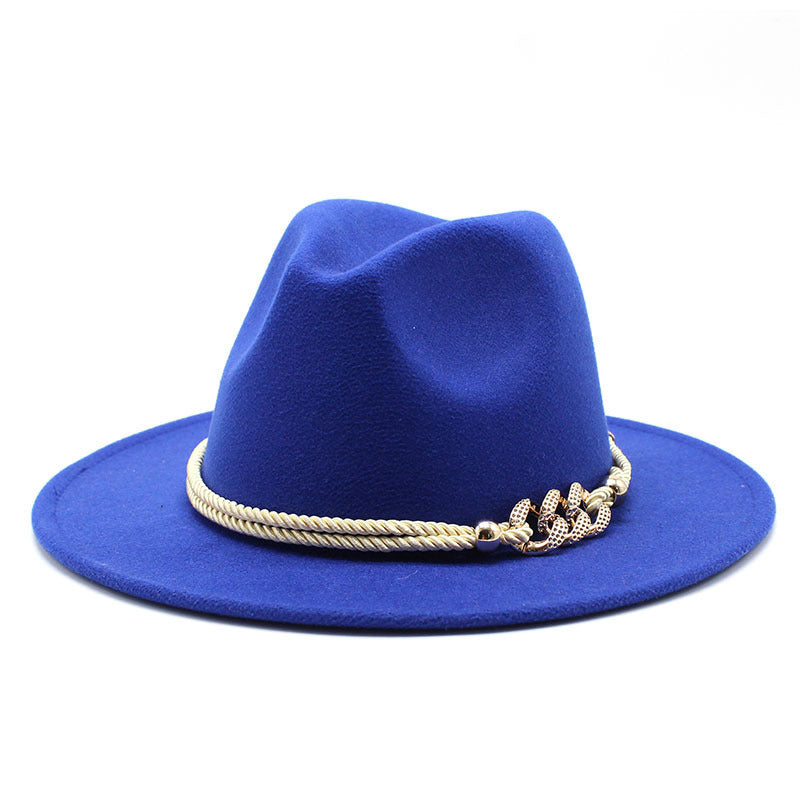 British Vintage Woolen Fedora Hat for Women in Multiple Colors