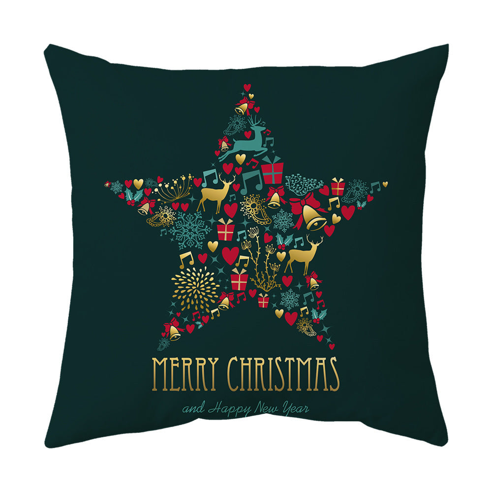 Christmas Short Plush Sofa Pillow Case for Home Furnishing