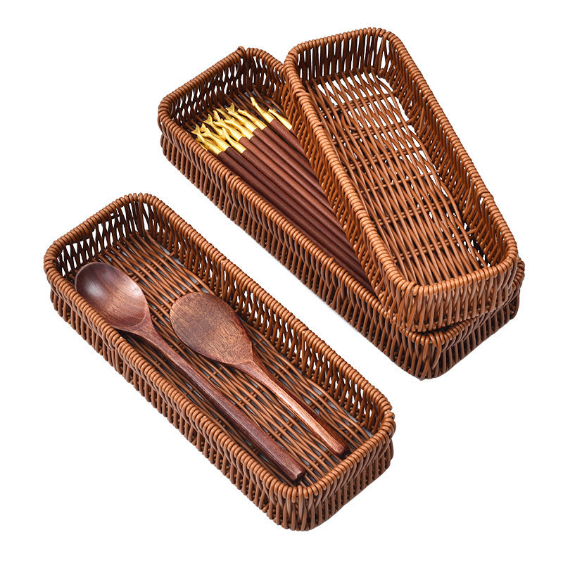Rattan Desktop Storage Box Kitchen Drawer
