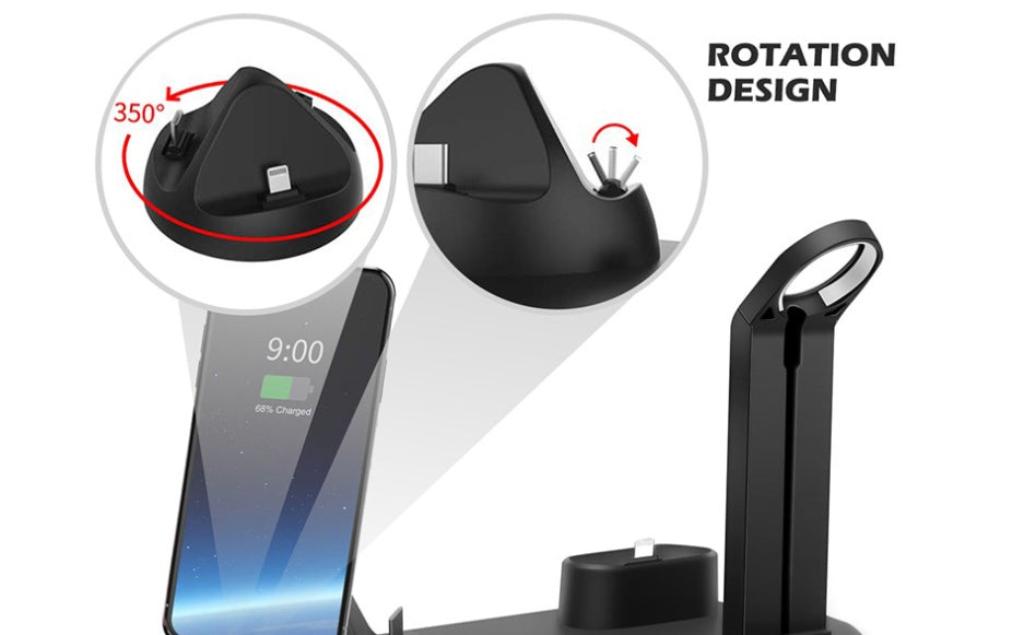Charging Stand – 3-in-1 Wireless Charger for iPhone, Apple Watch & AirPods | 15W Fast, USB-C