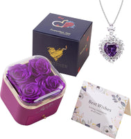 4 Flowers Purple Necklace