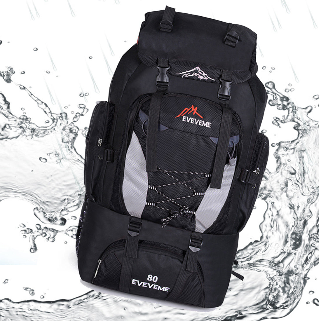 Unisex Nylon Waterproof Hiking Backpack Rucksack 80L