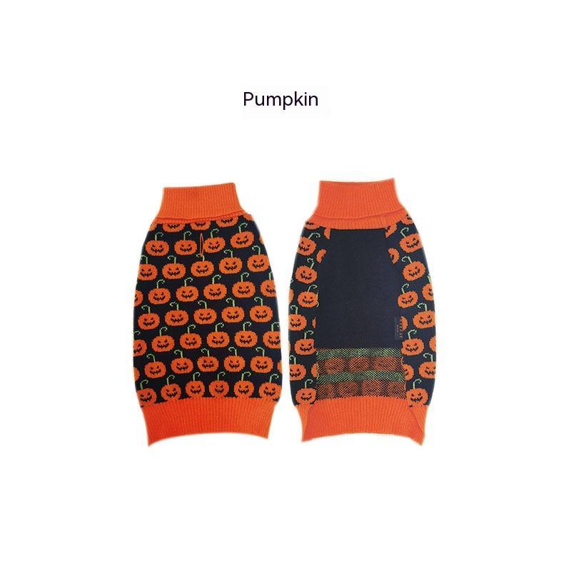 Halloween Dog Sweater – Warm Pet Costume Outfit for Teddy Dogs and Small Breeds
