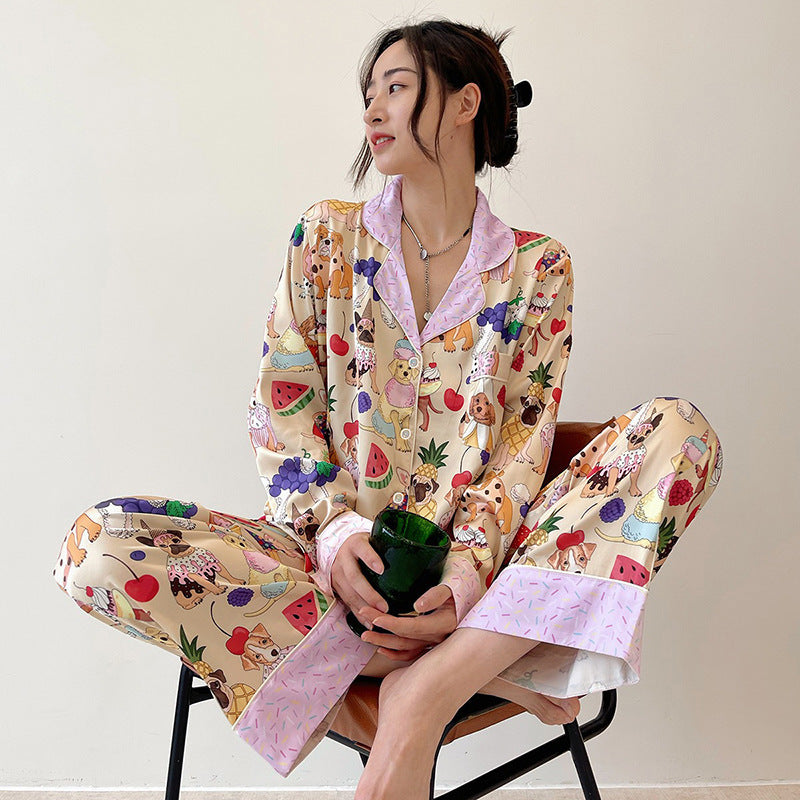 Women's Long-sleeved Trousers Girls' Home Wear Pajamas