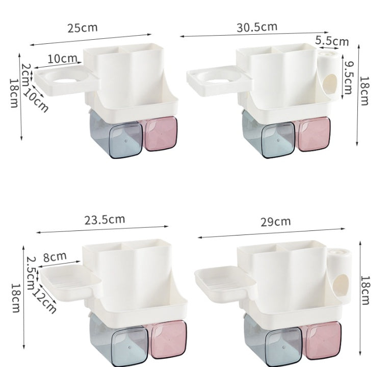 Suction Toothbrush Holder & Shelf – No-Drill Bathroom Organizer