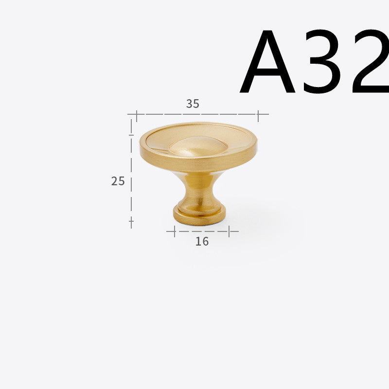 Pure Copper Cabinet Door Handle Golden Light Luxury Brass Handle