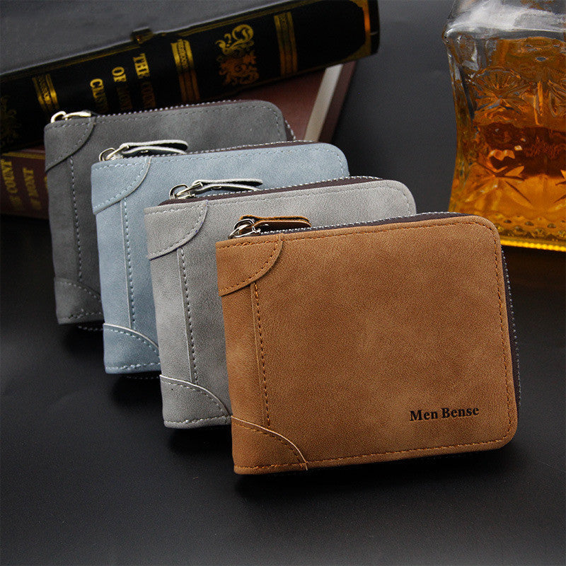 Men's Frosted Simplicity PU Leather Wallet Solid Color