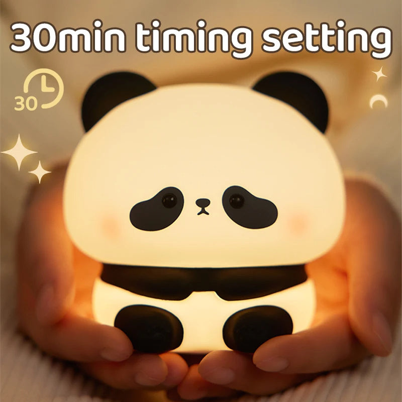 Silicone Panda LED Night Light USB Rechargeable With Timer