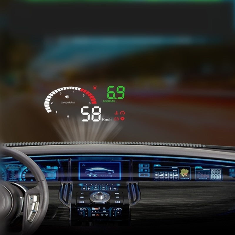 Car HUD Head-Up Display – Fuel, Speed & Voltage Projector