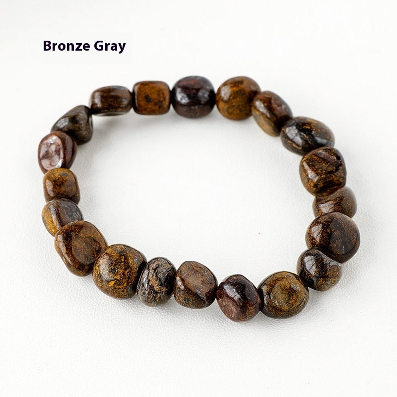Natural Amethyst Large Particle Gravel Rolling Stone Bracelet