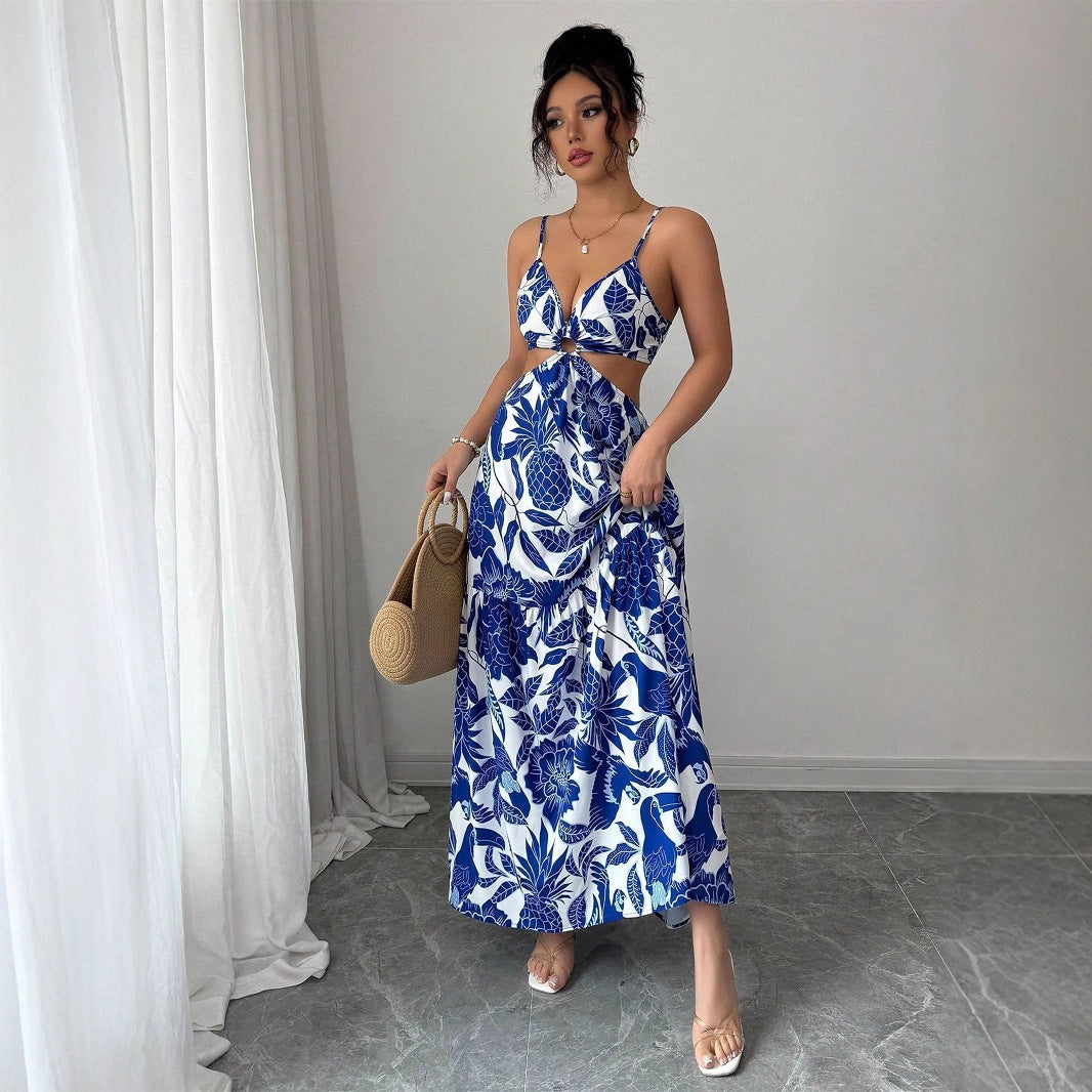 Summer New Halterneck Printed Sexy Elegant Dress